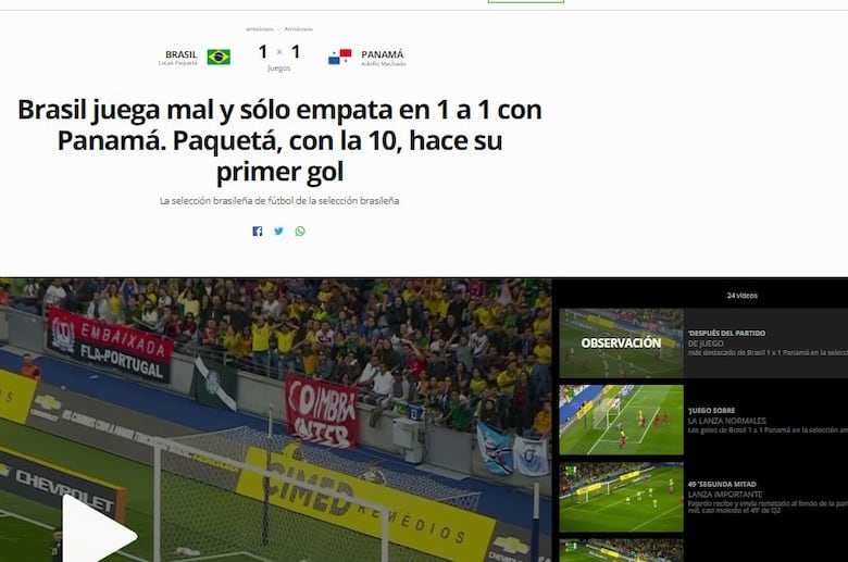 Reacciones: Selección panameña hace lucir mal a la poderosa Brasil