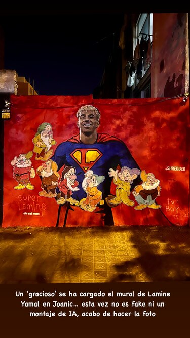 Vandalizan un mural dedicado a Lamine Yamal en el barrio barcelonés de Gràcia