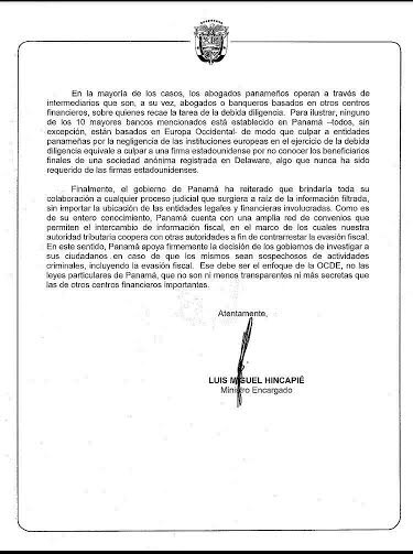 Panamá apoyará a los gobiernos que investiguen la evasión fiscal