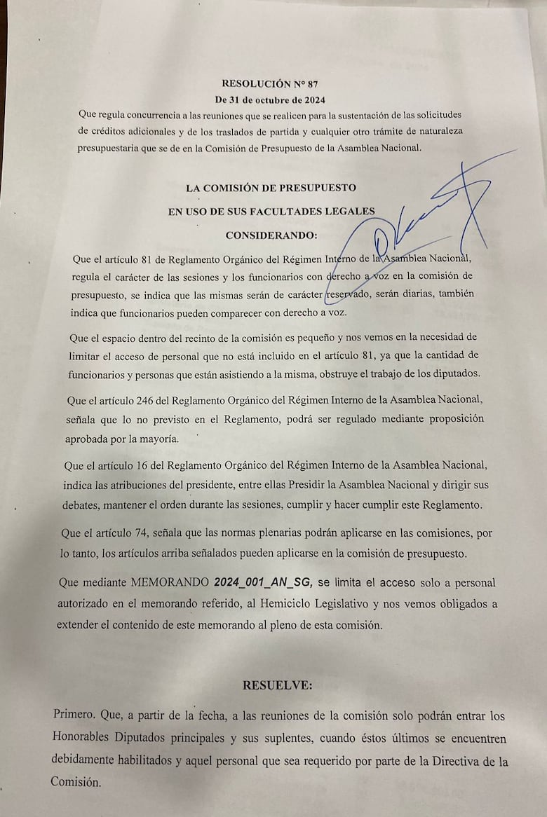 Suspenden millonarios traslados de partidas tras polémica resolución de la Comisión de Presupuesto