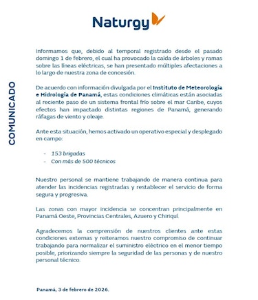 Afectaciones en el servicio eléctrico debido a condiciones climáticas