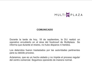 Capturan a cuatro personas acusadas de extorsión en Multiplaza