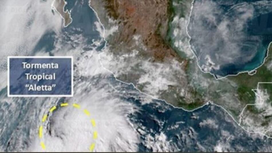 Tormenta Aletta sigue fortaleciéndose, pero se aleja