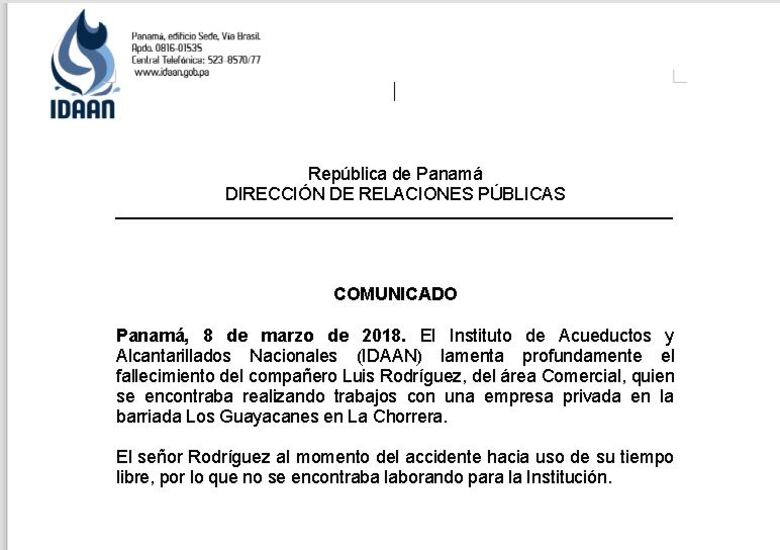 Mueren dos trabajadores en alcantarillado en La Chorrera