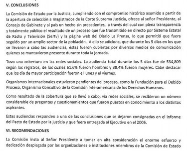 Entregan al Ejecutivo el informe de entrevistas a los 10 aspirantes a magistrado