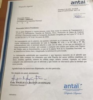 Antai solicita información de planillas 04, 02 y 172 a la Asamblea Nacional