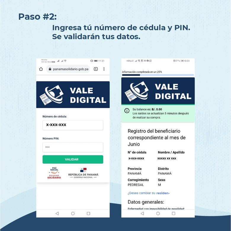 Estos son los seis pasos a seguir para recibir el Vale Digital dentro del plan Panamá Solidario