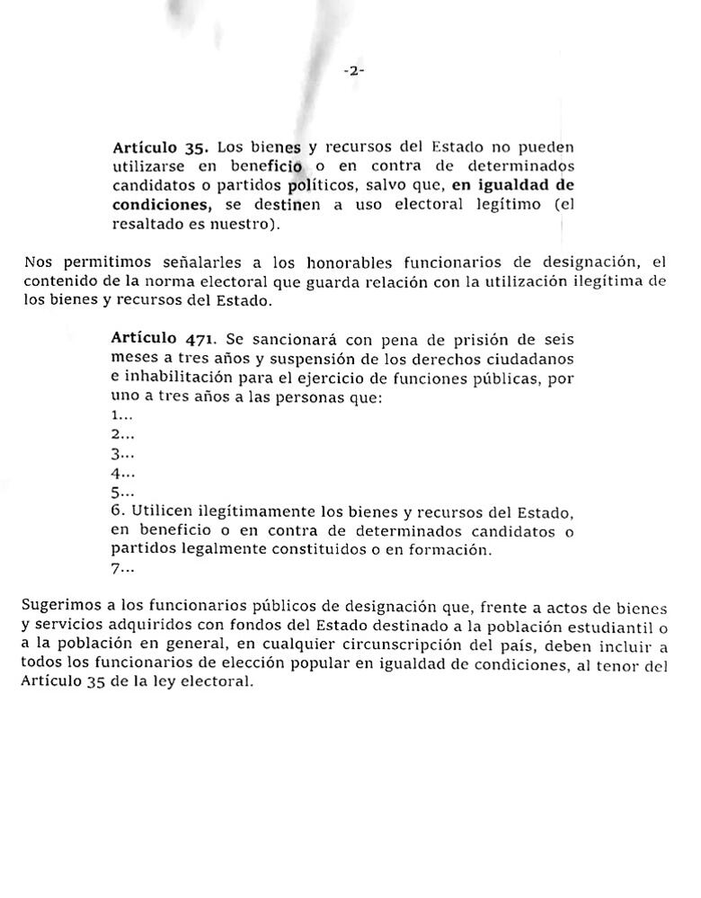 Clientelismo político solo genera una circular oficial