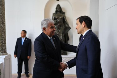 Marco Rubio llega al palacio de Las Garzas tras amenazas de Trump sobre el Canal de Panamá