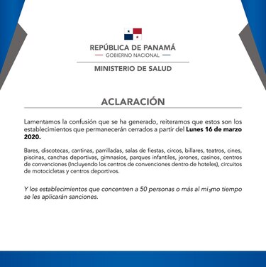 El coronavirus llega a Veraguas y Colón