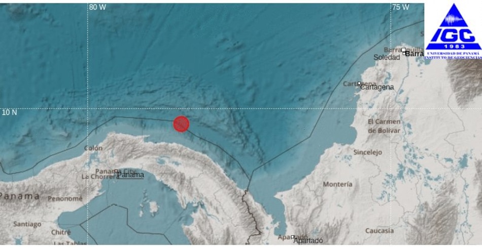 Se registró en Panamá un sismo de magnitud 6.2, según el Instituto de Geociencias