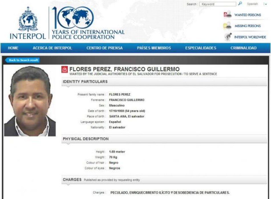 Detectan paradero del expresidente Francisco Flores