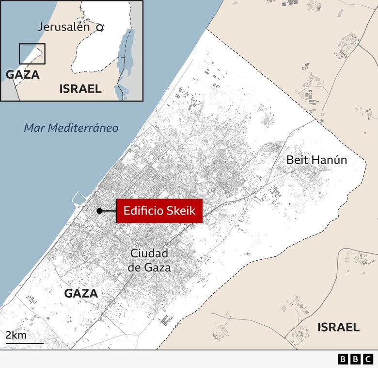 El edificio de Gaza que aún se mantiene en pie y ayuda a contar la historia de la ofensiva de Israel