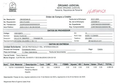 Magistrados de la Corte viajarán a España en clase ejecutiva y con estadía extendida