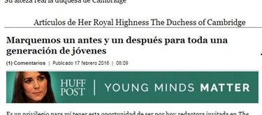 Catalina Middleton edita por un día el 'Huffington Post'