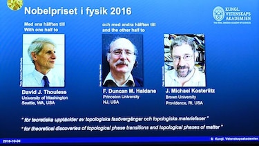 Tres expertos ganan Nobel de Física por labor en topología