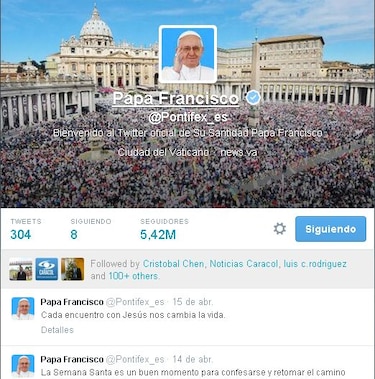Papa Francisco supera los 13 millones de seguidores en Twitter