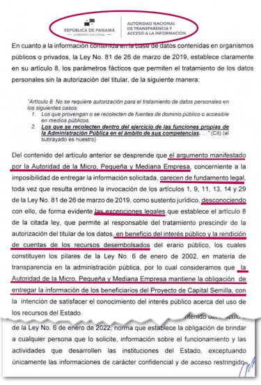 Información de Capital Semilla es pública: Antai