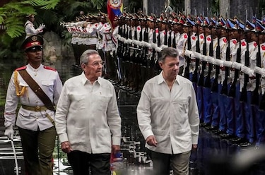 Santos y Castro hablan en Cuba en momentos de gran tensión en Venezuela