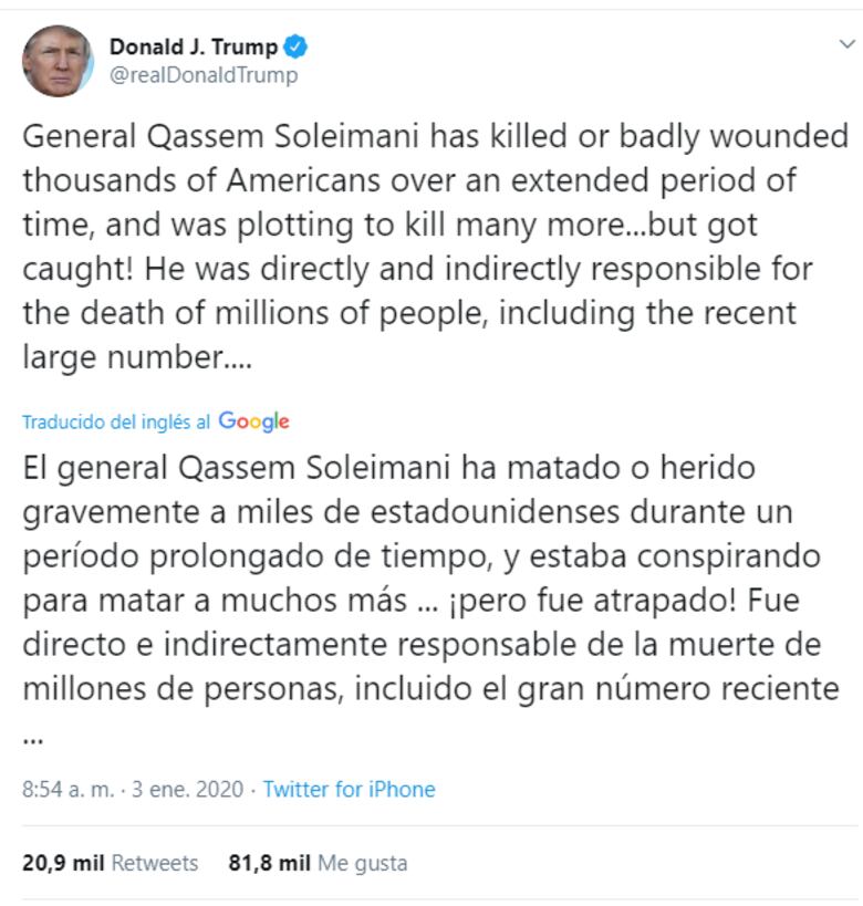 Irán clama venganza tras la muerte de poderoso general 