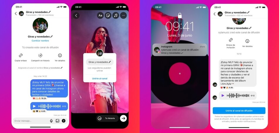 Los canales de difusión de Instagram llegan a todos los usuarios de la plataforma
