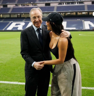 Kim Kardashian disfrutó en el estadio Santiago Bernabéu