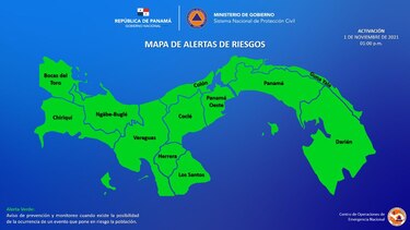 Sinaproc declara alerta verde preventiva a nivel nacional