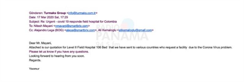 Turmask cotizó para Colombia, pero su oferta terminó en la licitación del hospital de Albrook