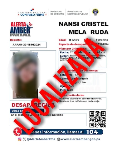 Menor desaparecida es ubicada en La Chorrera