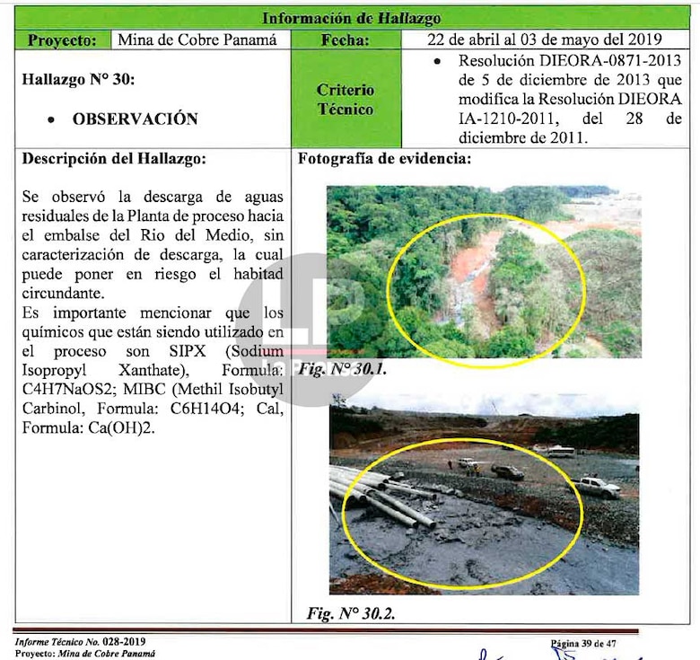 Mina de cobre causó 209 daños ambientales