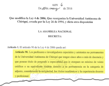 La maniobra legal detrás del abultamiento de la planilla de la Unachi y su conexión con el PRD