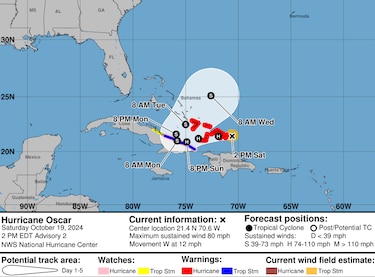 La tormenta Oscar se convierte en un huracán en las islas Turcas y Caicos y en Bahamas