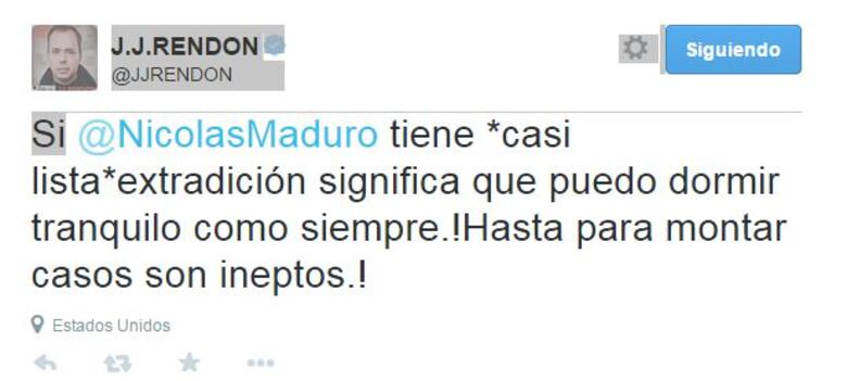Maduro: 'casi lista' extradición del publicista J.J.Rendón