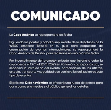 La WBSC se deslinda de la Copa América de Béisbol y responsabiliza a WBSC Americas Baseball