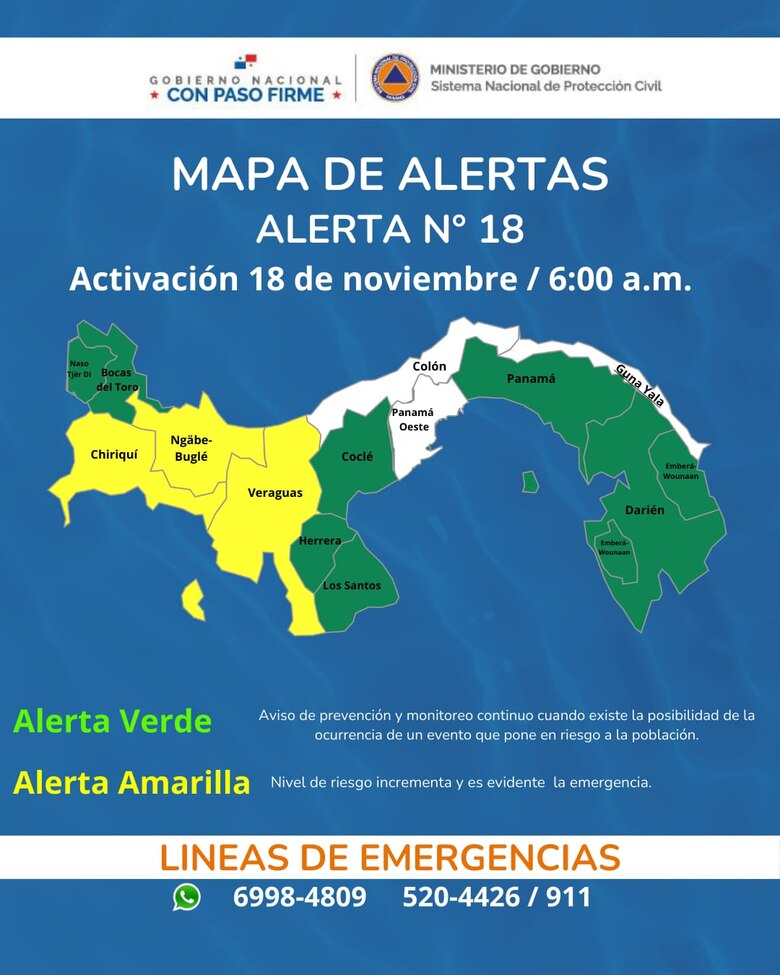 Sinaproc cancela la alerta roja ante la mejora de las condiciones climáticas