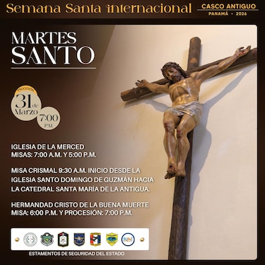 Conozca los horarios de misas y procesiones de Semana Santa 2026 en el Casco Antiguo