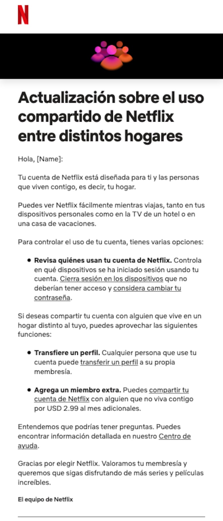 Netflix actualiza reglas de uso compartido en Panamá