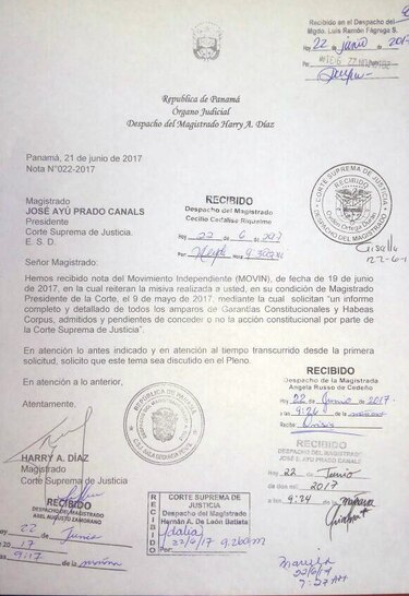 Magistrado Harry Díaz pide analizar en el pleno de la CSJ pedido de Movin