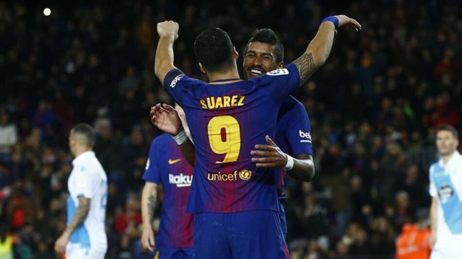 Barcelona aplasta al Deportivo con dobletes de Suárez y Paulinho