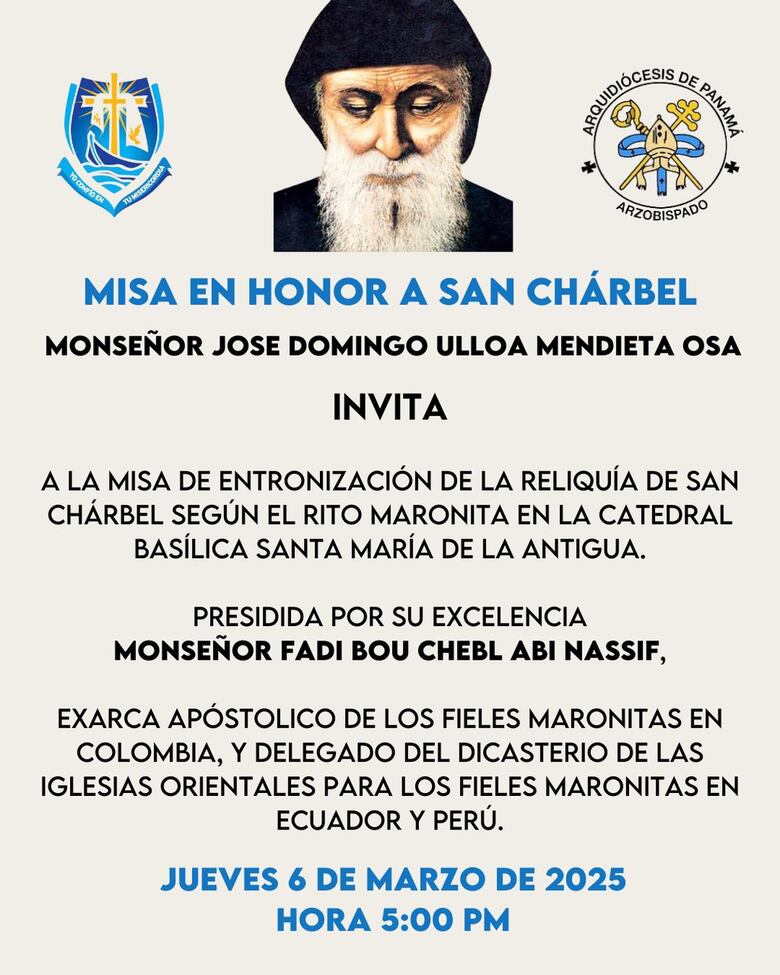 Panamá acogerá misa de entronización de reliquia de San Chárbel