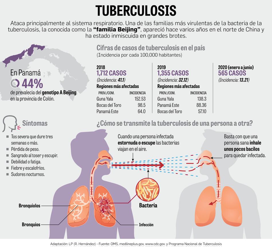 Cepa de tuberculosis Beijing, con alta prevalencia en Colón