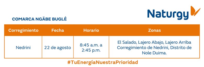 Trabajos de mantenimiento en la red eléctrica del 18 al 24 de agosto 2025