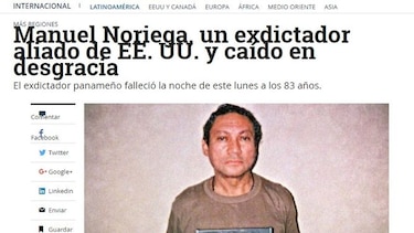 El deceso de Noriega en los medios digitales