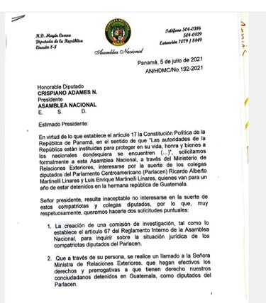 24 diputados le piden al Gobierno de Cortizo que inicie las gestiones para traer al país a los hermanos Martinelli Linares, detenidos en Guatemala