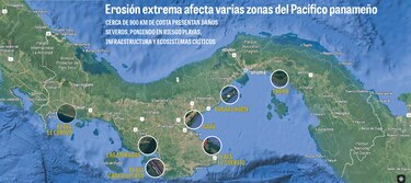 Panamá pierde terreno: más de la mitad de la costa del Pacífico afectada por la erosión