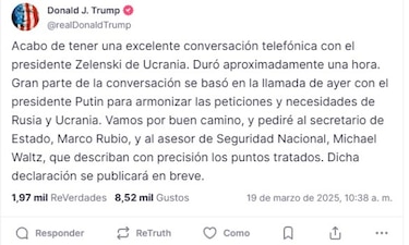 Trump dice que la llamada con Zelenski para ‘alinear’ a Rusia y Ucrania fue excelente