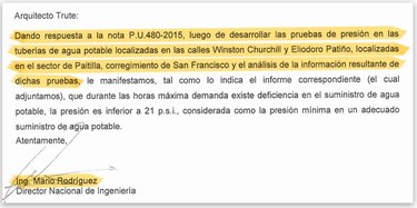 Déficit de agua en Punta Paitilla