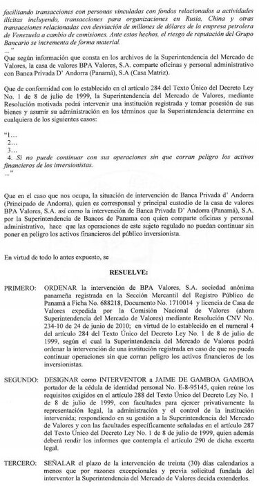 Autoridades de Panamá intervienen casa de valores de la Banca Privada de Andorra