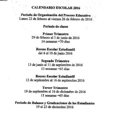 Clases en 2016 comenzarán después de Carnaval: Ministerio de Educación
