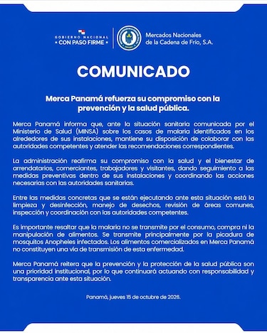 ¿Es seguro comprar en Merca Panamá tras los casos de malaria?